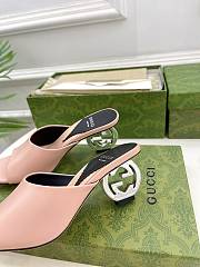 Gucci Women's Interlocking G Heel Sandal Light Pink ‎772569 - 5