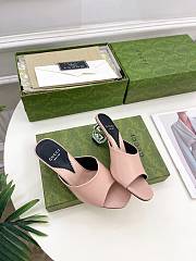 Gucci Women's Interlocking G Heel Sandal Light Pink ‎772569 - 4