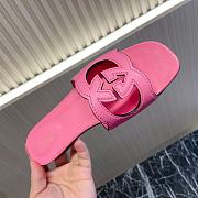 Gucci Women's Interlocking G Cut-Out Slide Sandal Pink 742058 - 2