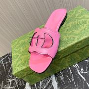 Gucci Women's Interlocking G Cut-Out Slide Sandal Pink 742058 - 3