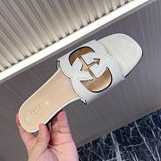 Gucci Women's Interlocking G Cut-Out Slide Sandal White 694451 - 3
