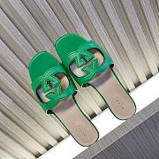 Gucci Women's Interlocking G Cut-Out Slide Sandal Green 694451 - 1