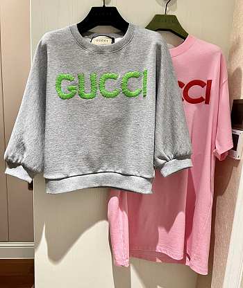 Gucci Cotton Jersey Cropped Sweatshirt 768125