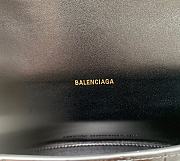 Balenciaga Hourglass XS Handbag In Black Shiny Box Calfskin Size 19cmx8x13cm - 2