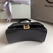 Balenciaga Hourglass Small Handbag In Black Shiny Box Calfskin Size 23x10x14cm - 5