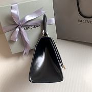 Balenciaga Hourglass Small Handbag In Black Shiny Box Calfskin Size 23x10x14cm - 4