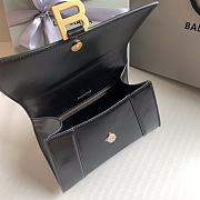 Balenciaga Hourglass Small Handbag In Black Shiny Box Calfskin Size 23x10x14cm - 3