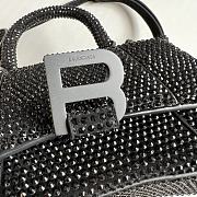 Balenciaga Women's Hourglass Xs Handbag With Rhinestones In Black Size 19x8x13cm - 4