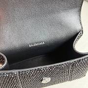 Balenciaga Women's Hourglass Xs Handbag With Rhinestones In Black Size 19x8x13cm - 2