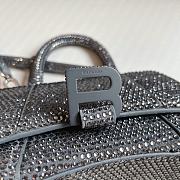 Balenciaga Women's Hourglass Xs Handbag With Rhinestones In Dark Grey Size 19x8x13cm - 5