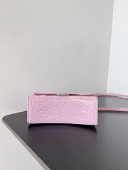 Balenciaga Women's Hourglass Xs Handbag Crocodile Embossed In Pink Size 19x8x21cm - 4