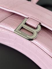 Balenciaga Women's Hourglass Xs Handbag Crocodile Embossed In Pink Size 19x8x21cm - 2