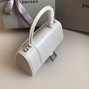 Balenciaga Women's Hourglass Small Handbag Crocodile Embossed In White Size 23x10x24cm - 5