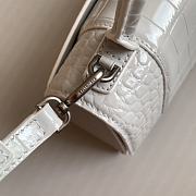 Balenciaga Women's Hourglass Small Handbag Crocodile Embossed In White Size 23x10x24cm - 4