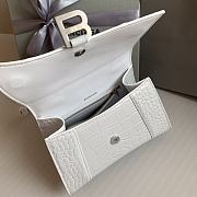 Balenciaga Women's Hourglass Small Handbag Crocodile Embossed In White Size 23x10x24cm - 3