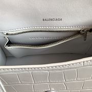 Balenciaga Women's Hourglass Small Handbag Crocodile Embossed In White Size 23x10x24cm - 2