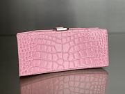Balenciaga Women's Hourglass Small Handbag Crocodile Embossed In Pink Size 23x10x24cm - 3