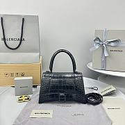 Balenciaga Women's Hourglass Small Handbag Crocodile Embossed In Black Size 23x10x24cm - 1