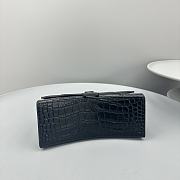 Balenciaga Women's Hourglass Small Handbag Crocodile Embossed In Black Size 23x10x24cm - 4