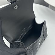 Balenciaga Women's Hourglass Small Handbag Crocodile Embossed In Black Size 23x10x24cm - 3