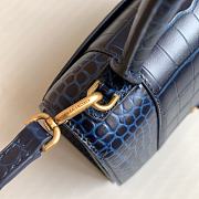 Balenciaga Women's Hourglass Small Handbag Crocodile Embossed In Navy Size 23x10x24cm - 5