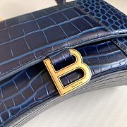 Balenciaga Women's Hourglass Small Handbag Crocodile Embossed In Navy Size 23x10x24cm - 3