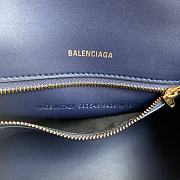 Balenciaga Women's Hourglass Small Handbag Crocodile Embossed In Navy Size 23x10x24cm - 2