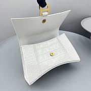 Balenciaga Women's Hourglass Small Handbag Crocodile Embossed White/Gold Hardware Size 23x10x24cm - 3
