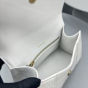 Balenciaga Women's Hourglass Small Handbag Crocodile Embossed White/Gold Hardware Size 23x10x24cm - 4
