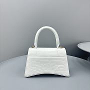 Balenciaga Women's Hourglass Small Handbag Crocodile Embossed White/Gold Hardware Size 23x10x24cm - 2