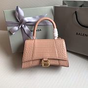 Balenciaga Women's Hourglass Small Handbag Crocodile Embossed In Nude Size 23x10x24cm - 1