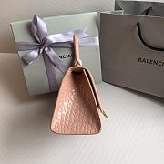 Balenciaga Women's Hourglass Small Handbag Crocodile Embossed In Nude Size 23x10x24cm - 2