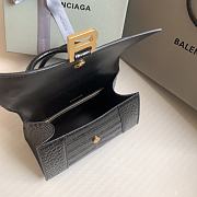 Balenciaga Women's Hourglass Small Handbag Crocodile Embossed Black/Gold Hardware Size 23x10x24cm - 4