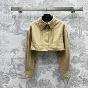 Prada Cropped Poplin Jacket Beige - 1