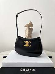 Celine Medium Tilly Bag In Shiny Calfskin Black Size 22 X 13.5 X 4 CM - 3