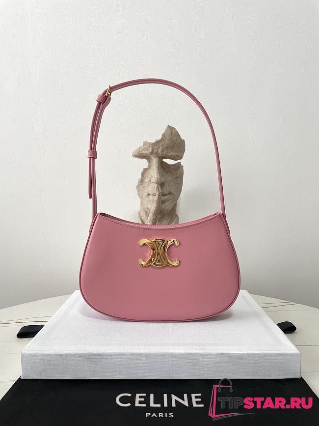 Celine Medium Tilly Bag In Shiny Calfskin Pink Size 22 X 13.5 X 4 CM - 1