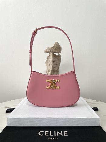 Celine Medium Tilly Bag In Shiny Calfskin Pink Size 22 X 13.5 X 4 CM