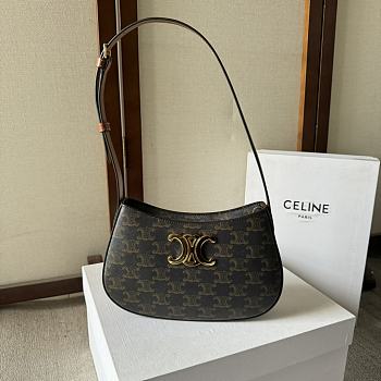 Celine Medium Tilly Bag In Triomphe Canvas And Calfskin Size 22 X 13.5 X 4 CM