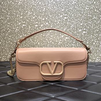 Valentino Locò Calfskin Shoulder Bag Rose Size 27x13x6 cm