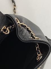 Chanel Small Backpack Grained Shiny Calfskin AS3787 Black Size 17.5-16.5-10 cm - 3