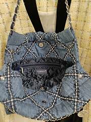 Chanel 22 Small Handbag AS3260 Blue Denim Size 35 × 37 × 7 cm - 2