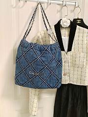 Chanel 22 Small Handbag AS3260 Blue Denim Size 35 × 37 × 7 cm - 5