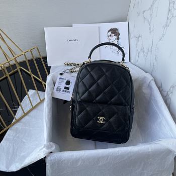 Chanel Classic Mini Backpack AP3753 Grained Black Size 18 × 13 × 9 cm