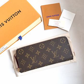 Louis Vuitton M60742 Clémence Wallet Fuchisa Monogram Size 20 x 9 x 2 cm