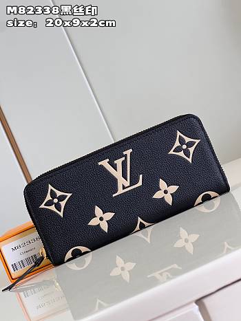Louis Vuitton M82338 Clémence Wallet Black/Beige Monogram Size 20 x 9 x 2 cm