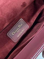 Small Lady Dior My ABCDior Bag Burgundy Cannage Lambskin Size 20 x 17 x 8 cm - 5