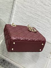 Small Lady Dior My ABCDior Bag Burgundy Cannage Lambskin Size 20 x 17 x 8 cm - 3