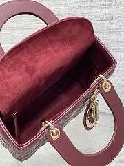 Small Lady Dior My ABCDior Bag Burgundy Cannage Lambskin Size 20 x 17 x 8 cm - 2