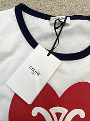 Celine Heart Triomphe T-Shirt In Cotton Jersey White - 4