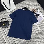 Celine Paris 70's T-Shirt In Cotton Jersey Navy Blue - 2